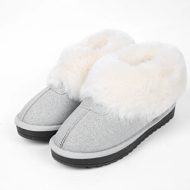 

HEYIYI Shoes Women Boots Home Soft Warm Floor Comfort Large Size Platform Black Silve Brown Glitter Clearance Snow Winter Boots