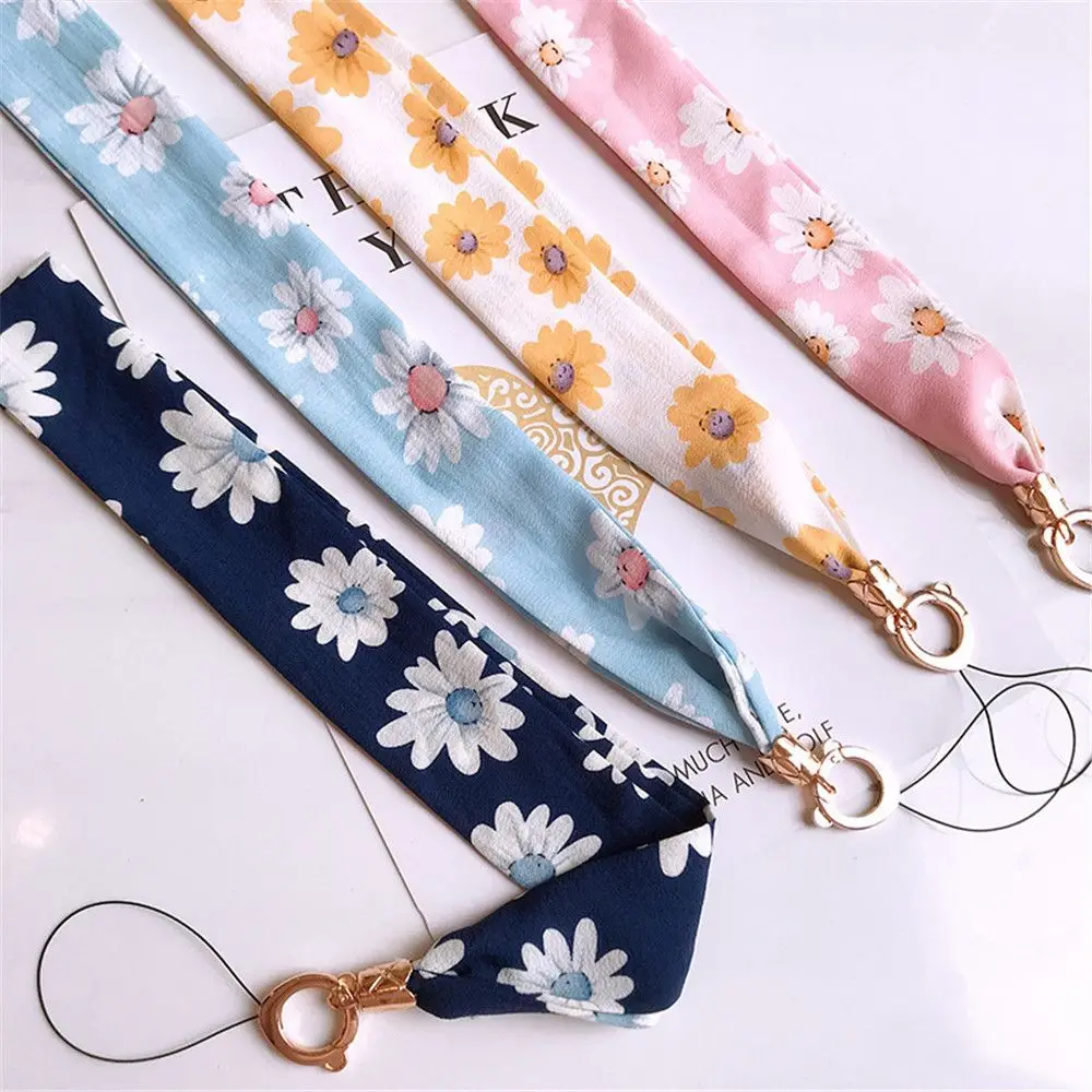 

Chiffon Wide Lanyard Badge Holder Key Chain Chocker Neck Strap Hang Rope for Keys ID Card Phone Straps Kawaii Neck Strap