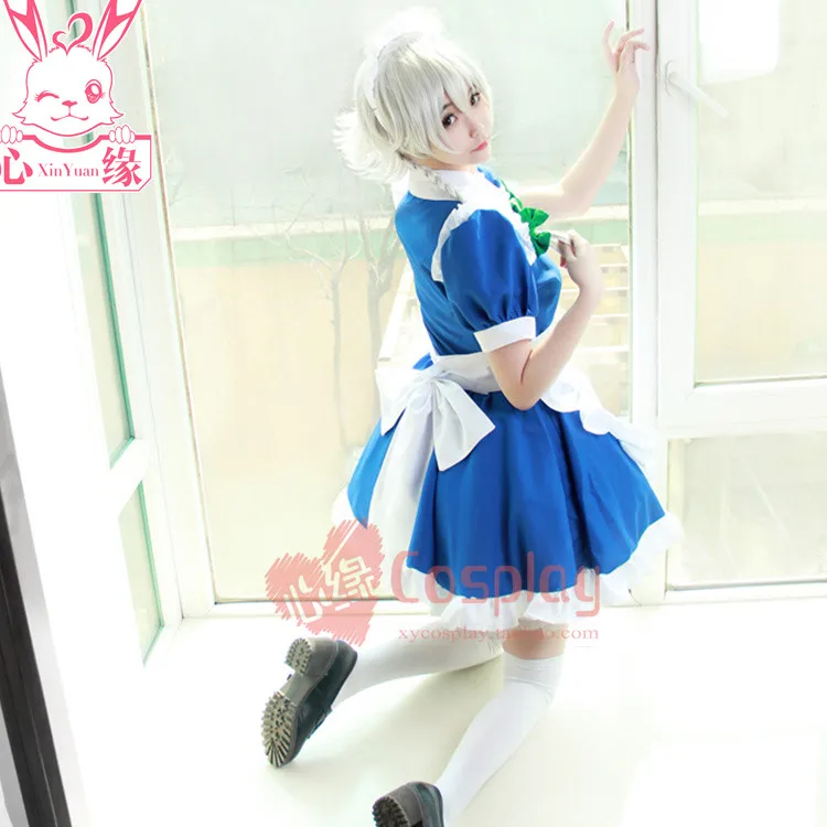 Женский костюм горничной Izayoi Sakuya Cos для косплея из аниме проект TouHou наборы