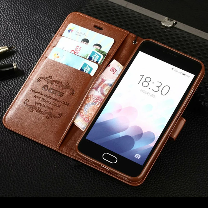 

Vintage Wallet Flip Leather Cases For MEIZU Pro 5 6 Pro5 Pro6 M3 M3S Note M5 Case Luxury Phone Cover With Kickstand