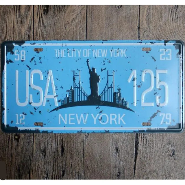 The City Of New York USA 125 Shabby Chic License Plate 15*30 Vintage ... The City Of New York USA 125 Shabby Chic License Plate 15*30 Vintage ...