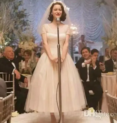 Халат de mariée торжественные платья 2019 простой строки Простой vestido de noiva с короткими рукавами и кружевами свадебное платье Короткое