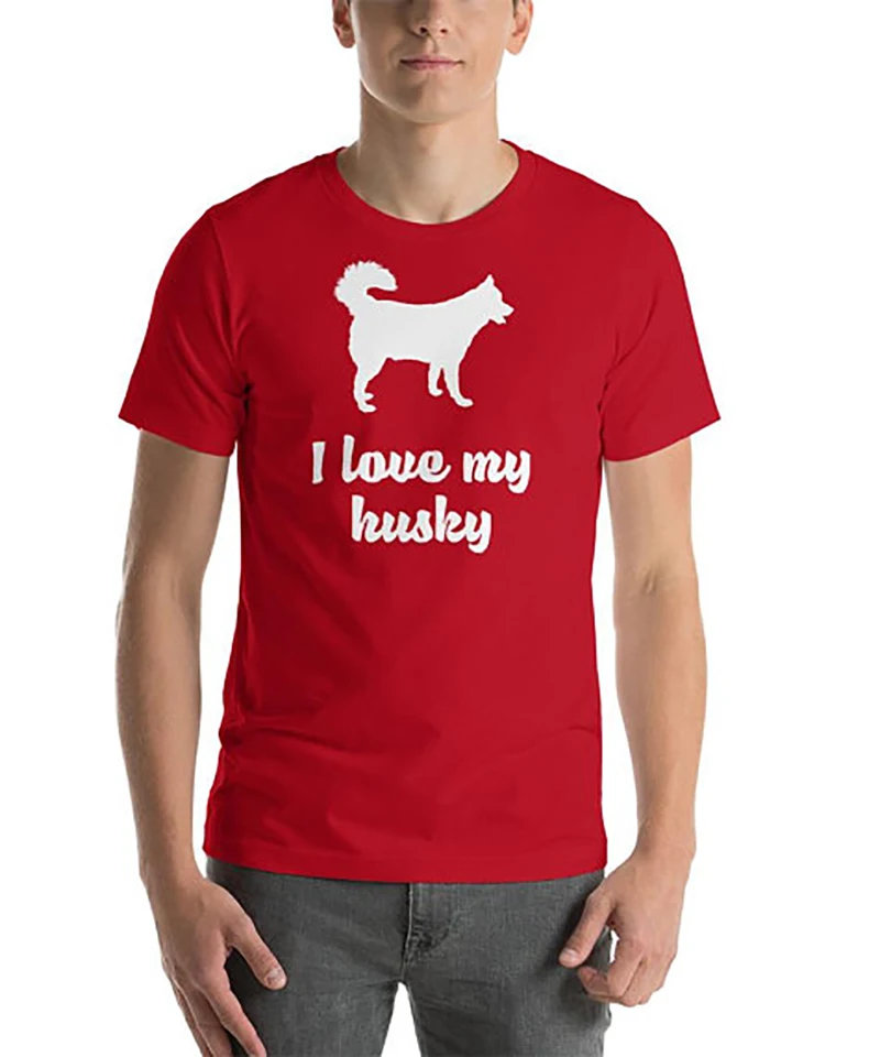 

T Shirt Graphic T Shirts Men Clothes 2018 Cotton I Love My Husky Dog Parent Men T Shirt Tops Graphic Tees Plus Size XS-3XL