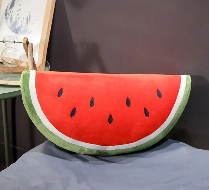 Summer cool watermelon soft pillow stuffed toys comfortable seat back cushion household good gifts for friends and family - Color: Red