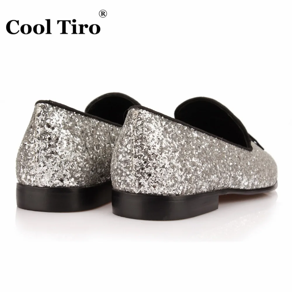 Loafers Cool Glinsterende Mannen Zilveren Kwastje Zwart Tiro Glitter xErHEXq
