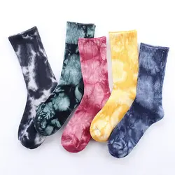 Новые повседневные мужские носки с круглым вырезом осенне-зимние толстые теплые носок однотонного цвета средней длины мужские хлопковые