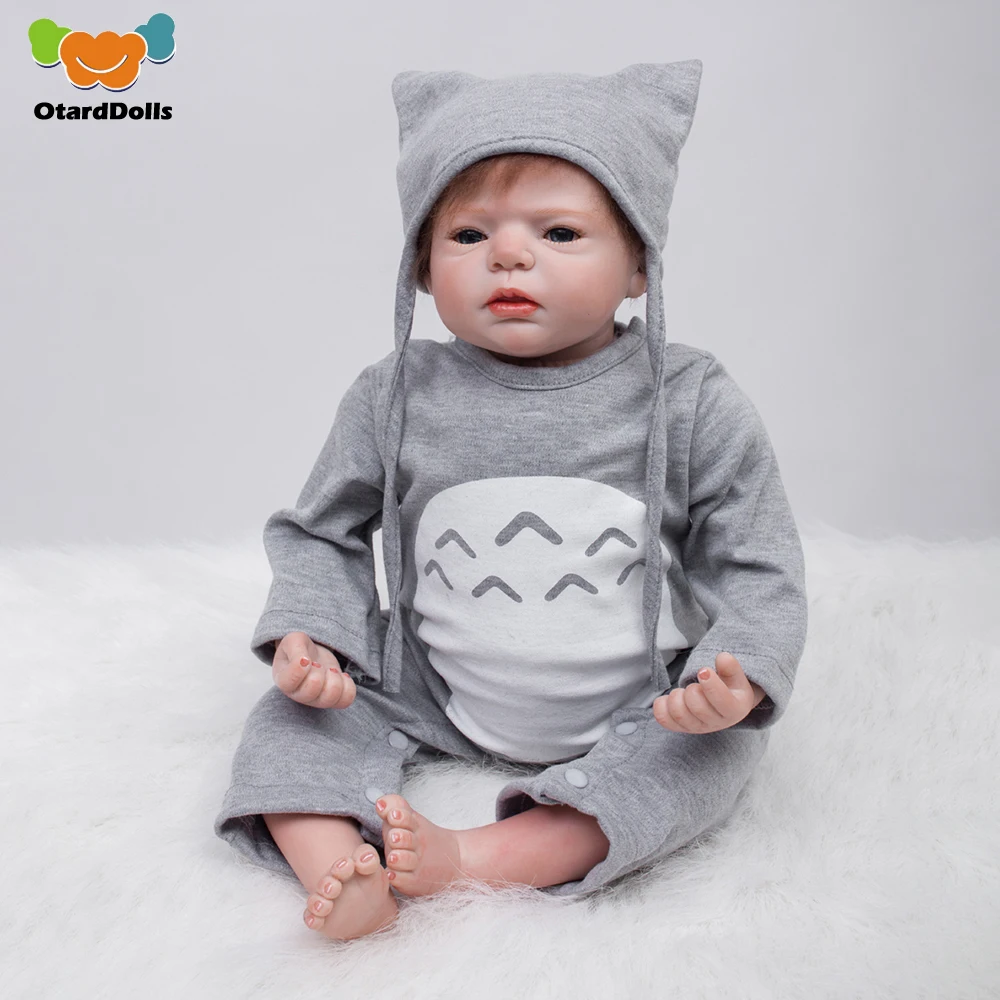 

OtardDolls 55cm/22inch Bebe Reborn doll Washable Soft Reborn Baby Doll Toy Newborn Boy Children New Year Gift Doll (Witty boy)