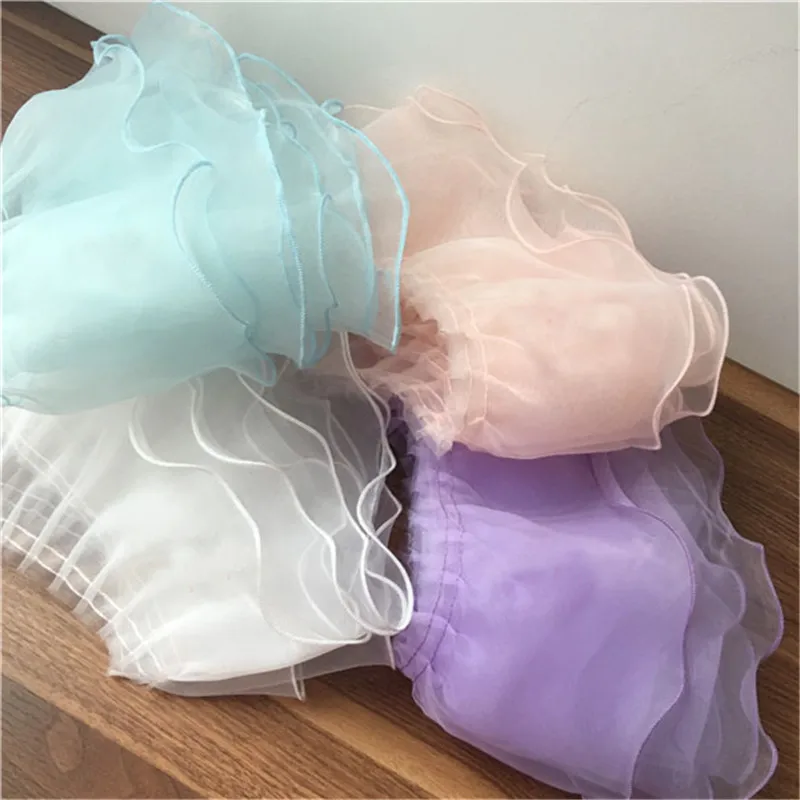 

1 Yard White Black Organza Lace Trim Soft Tulle ruffled lace trim Lace For Neckline Collar Costume Design Home Decor