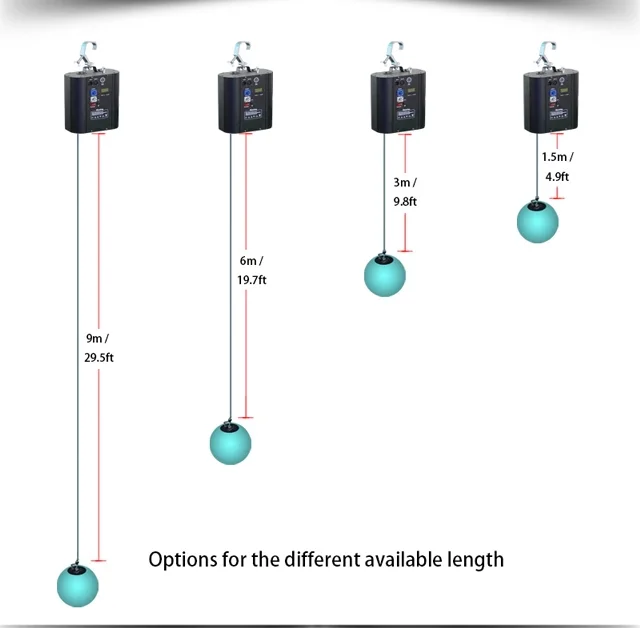 Горячая высокого качества лебедки DMX мяч кинетический led освещение led подъемный мяч
