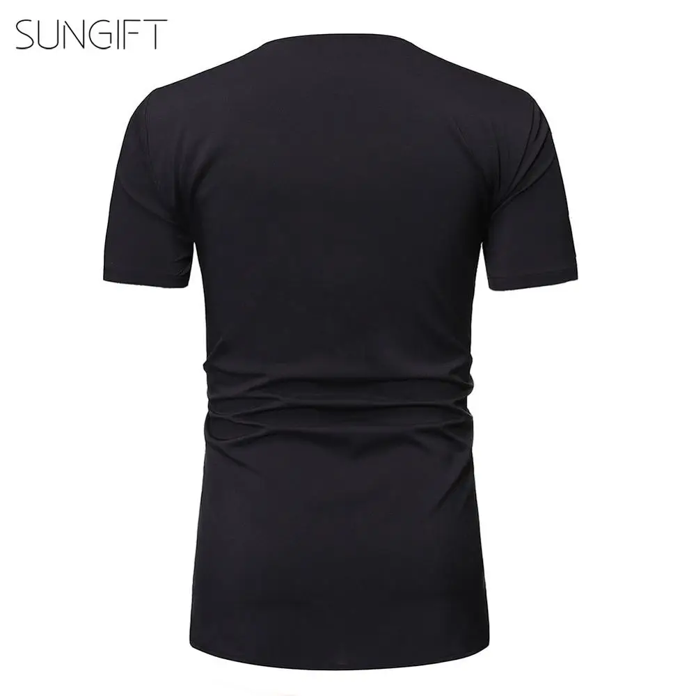 SUNGIFT Африканский Мужской Топ Дашики пуговицы горячая штамповка Мужская Блузка Половина рукава летние новые тренды Топ африканская одежда для мужчин