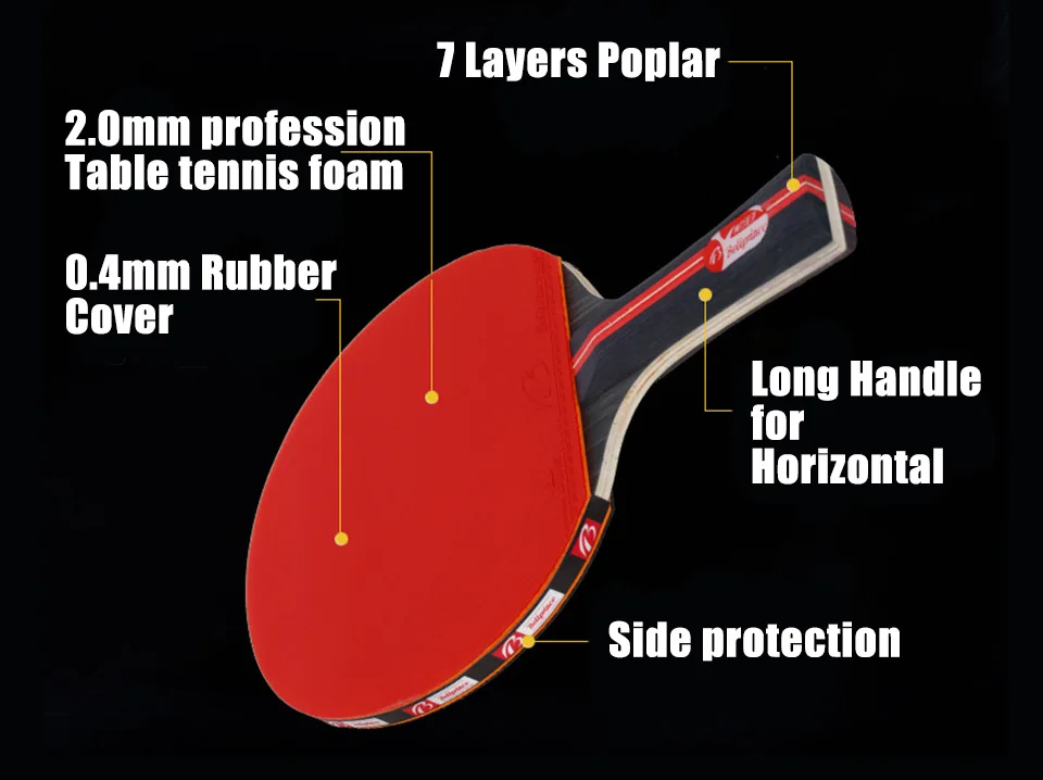 Awesome Table Tennis Paddle Set Bag With 3 Balls Features