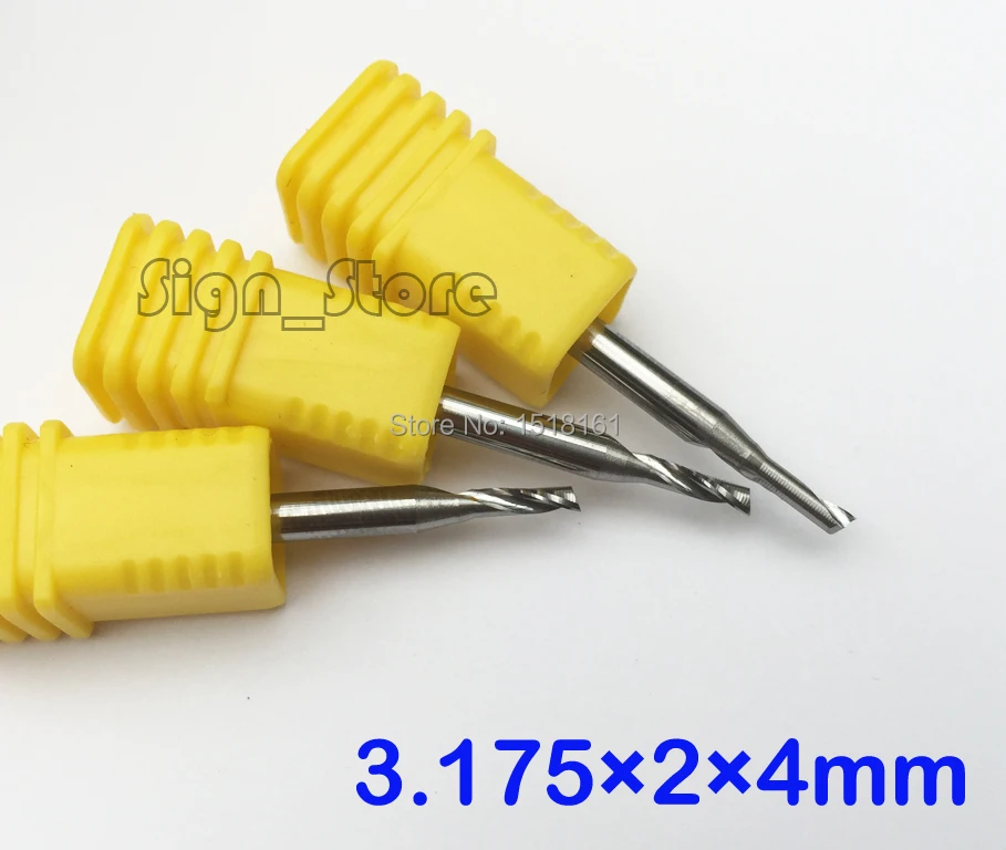 10pc 3 175x2mmx4mm Single Flute Carbide End Tools Cnc
