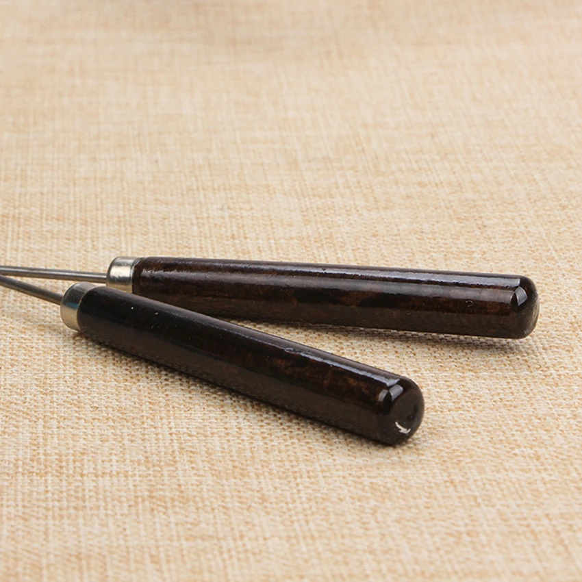 Деревянной ручкой, стальной Шило рук шить конус ткань для поделок кожа острыми перфоратор ручной работы вязание и шитье иглы гаджет диаметром 2 мм