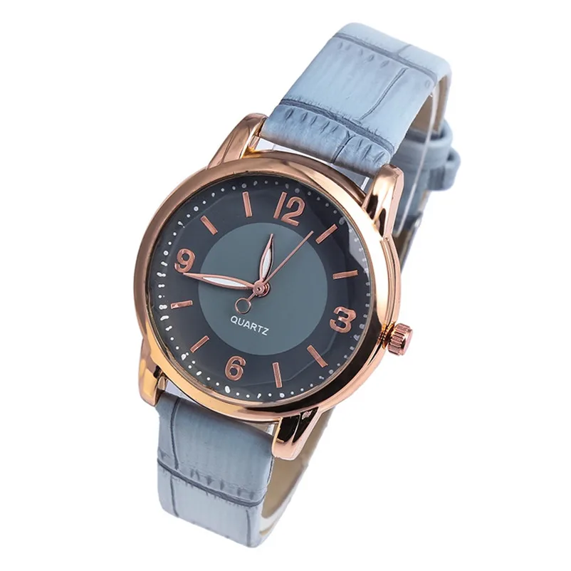 Casual Women Watches Bracelet Watch Ladies leather band alloy Analog Quartz Round Wrist Watch clock Relogio Masculino Y19 (3)