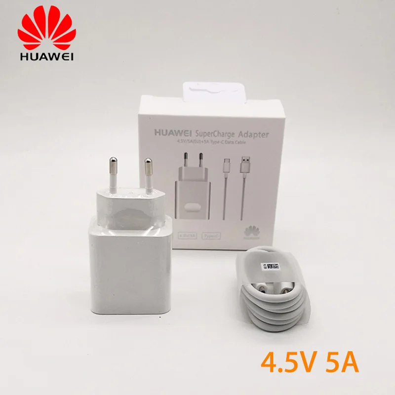 

Original for Huawei p20 p10 Charger Mate 20 10 9 Pro Plus Supercharge EU UK Wall adapter 5A Fast Quick Charge Type C cable 22.5w