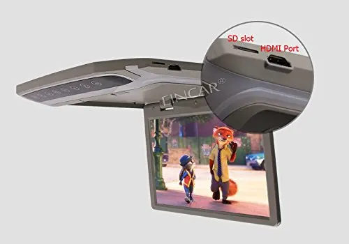 Best HD 10.2 inch SD HDMI FM Car 1080P Car Roof Mount Monitor Car Ceiling Wide Over head LCD Monitor Display 180 Max Open Angle 3