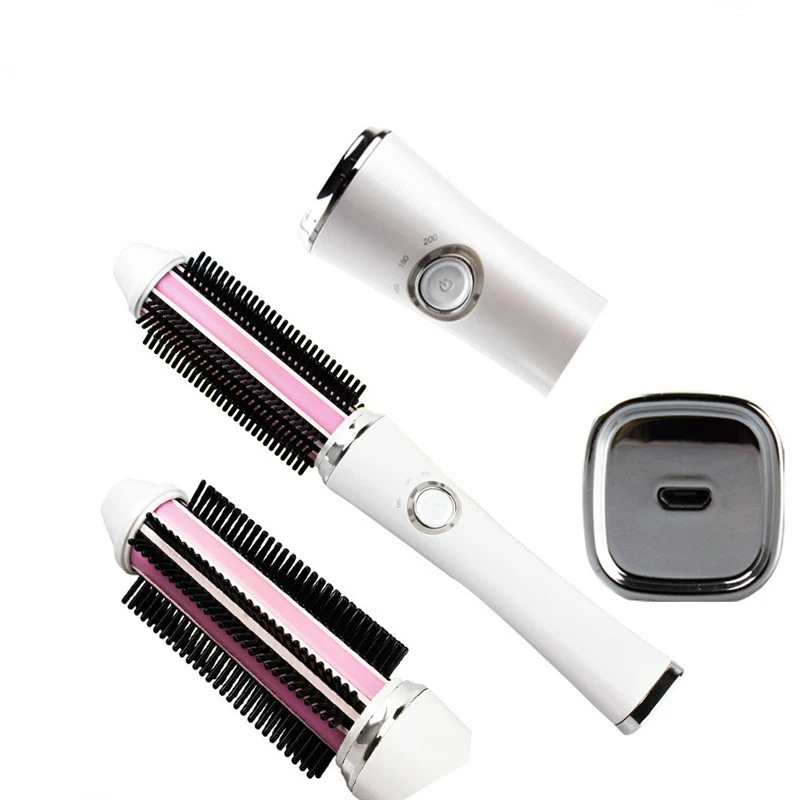 

Portable Cordless Hair Curling Iron USB Rechargeable Hair Straightener Curler Cordless Straightening Irons Styling Curling Tool