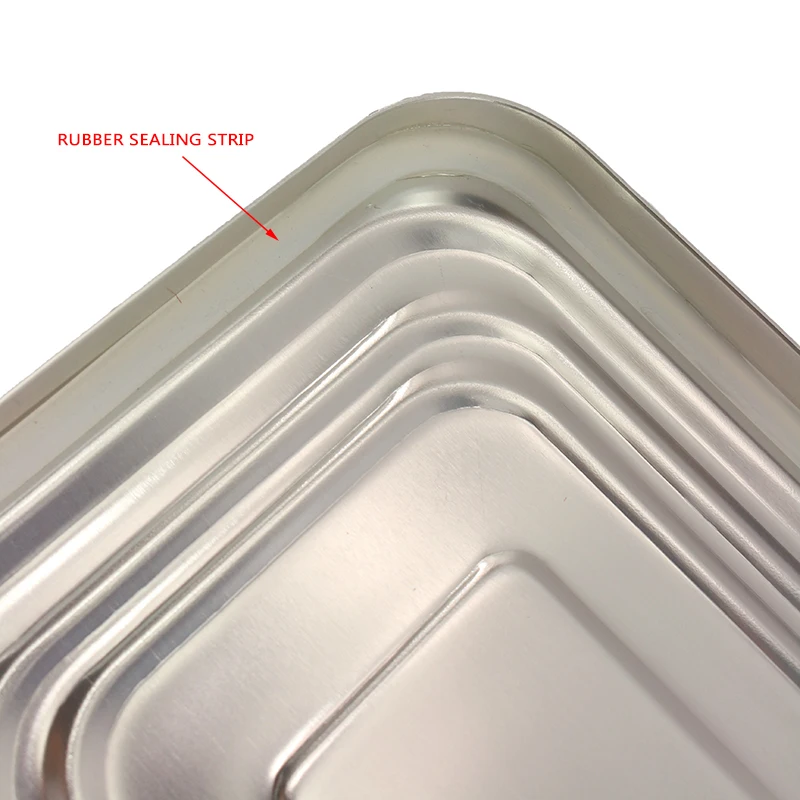 PSKOOK aluminio aleación Camping lonchera resistente al agua exterior contenedor de comida con hebillas de doble oreja vajilla