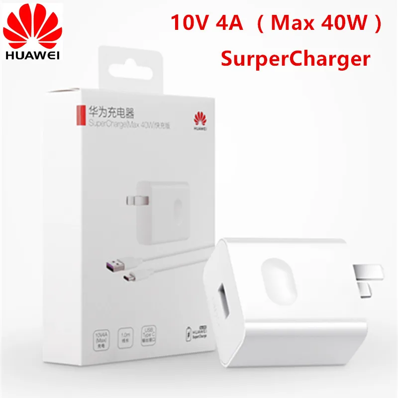 

Original 10V 4A HUAWEI Mate 20 charger SuperCharge 40w Fast Charge for P10 p20 Mate 9 10 pro Honor note 10 USB 3.1 Type C Cable