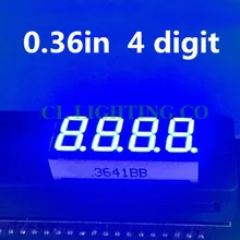 Синий 0,36 дюймов 4-значный 7-сегментный цифровой свет светодиодный цифровой дисплей, общий анод 0,3" 0.36in цифровая трубка