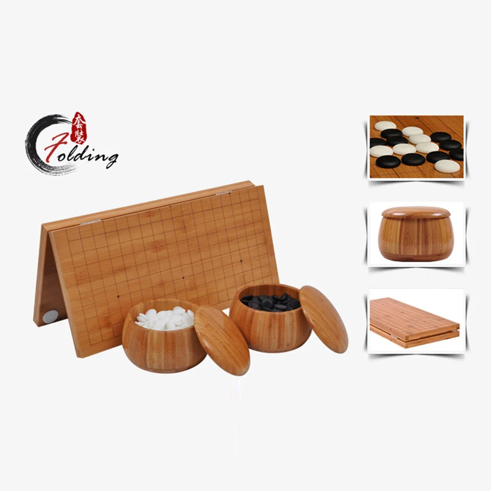 BSTFAMLY Go Chess 19 Road 361 Pcs/Set Chessman Diameter 2.2cm Wood Foldable Chessboard and Jar Chinese Old Game of Go Weiqi G14 BSTFAMLY Go Chess 19 Road 361 Pcs/Set Chessman Diameter 2.2cm Wood Foldable Chessboard and Jar Chinese Old Game of Go Weiqi G14