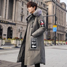 Зимнее пальто для мужчин, ветровка с меховым капюшоном, уличная мужская куртка в стиле хип-хоп, военный Тренч, пальто, длинная парка, jaqueta masculina