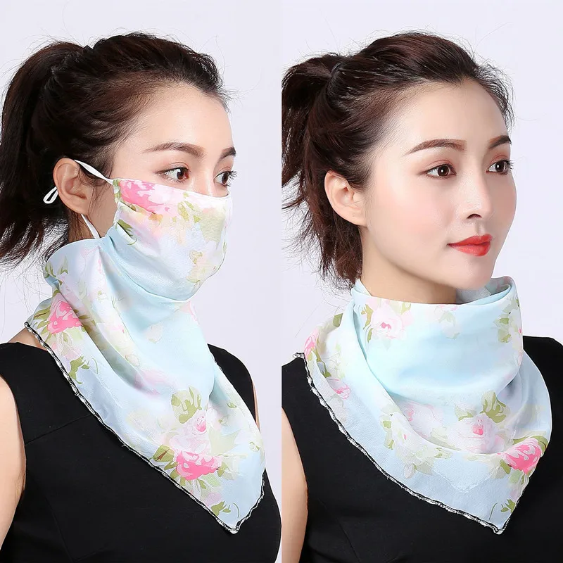 

New Fashion Summer Mask For Women Thin Breathable Dust-proof Chiffon Multifunctional Mask Scarf Outdoor Cycling Masks For Ladies