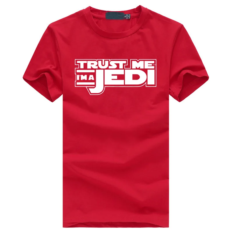 Летняя забавная уличная черная футболка в стиле хип-хоп homme STAR WAR Trust Me I'm a Jedi, Мужская футболка, модная брендовая одежда для фитнеса