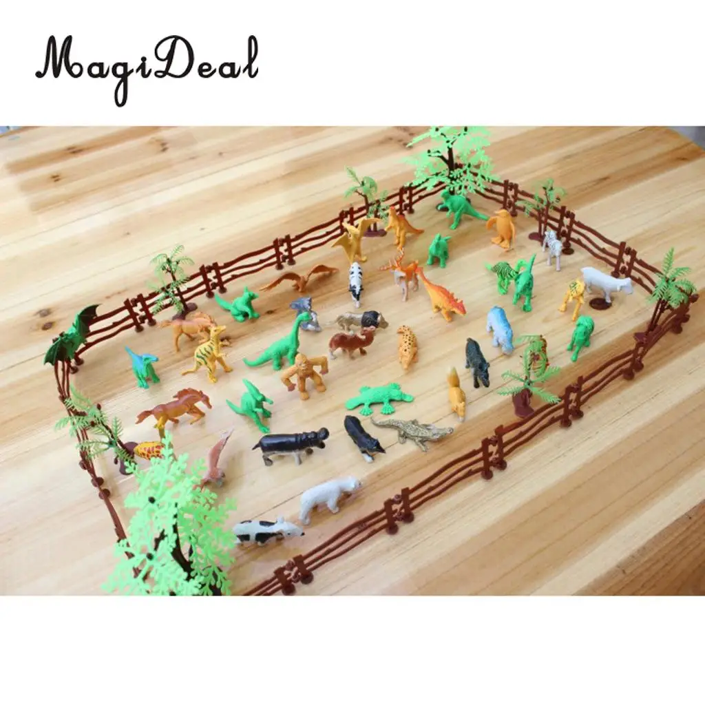 68Pcs/Set Simulation Farm Zoo Animal Model Figure Toy Figurine Collectibles for Kids Children Christmas Gift Home Decoration