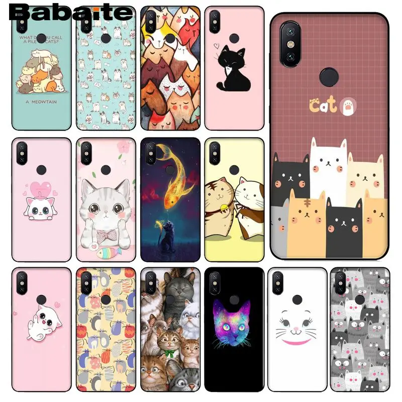 

Babaite Cute Cat Kitty Space Luxury Unique Design Phone Cover for Redmi 5 plus Note 5 Xuiaomi Mi 8 8SE 6 MIX 2 2S Mobile Cases