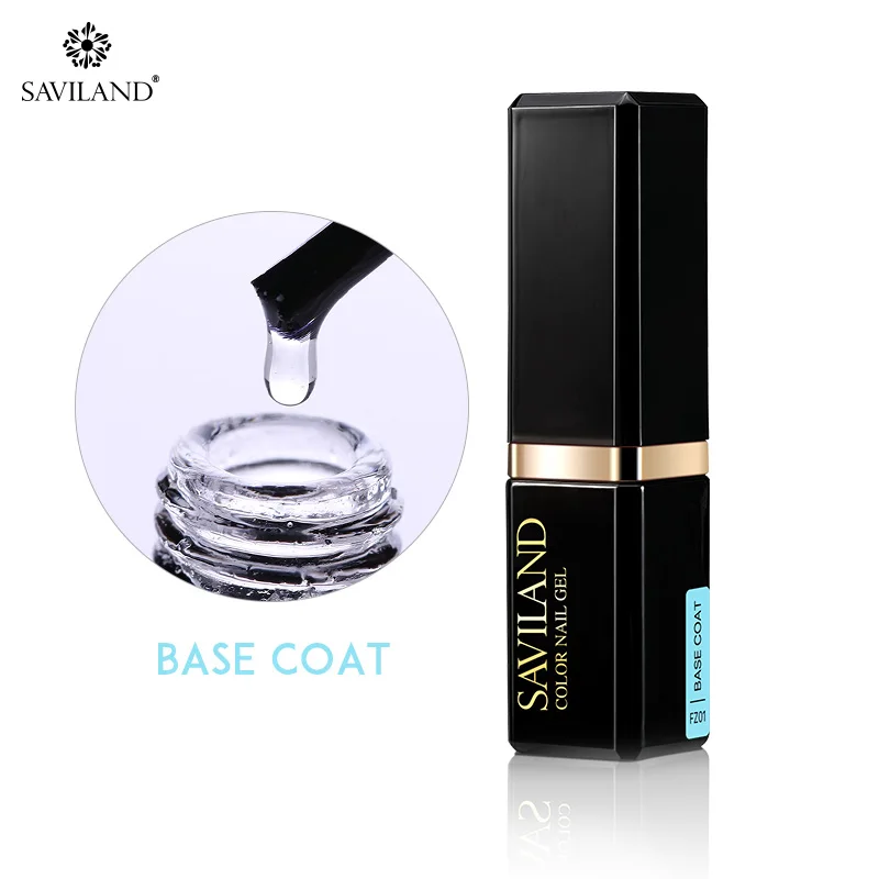 BASE COAT Saviland новая бутылка губной помады портативная основа и верхнее покрытие длинный прочный ноготь Гелевый лак прозрачная; Нейл-арт лак - Цвет: BASE COAT
