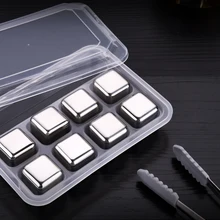 Нержавеющая сталь 304 камней виски кубики льда многоразовые морозильник чиллер ne для виски Вино Пить холодной кулер больше SGS Тесты пройти