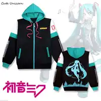 2019 Hatsune Miku hooded Sweater uitloper Jas vrouwen kleding cosplay kostuum meisjes kleding lente rits jassen en jassen