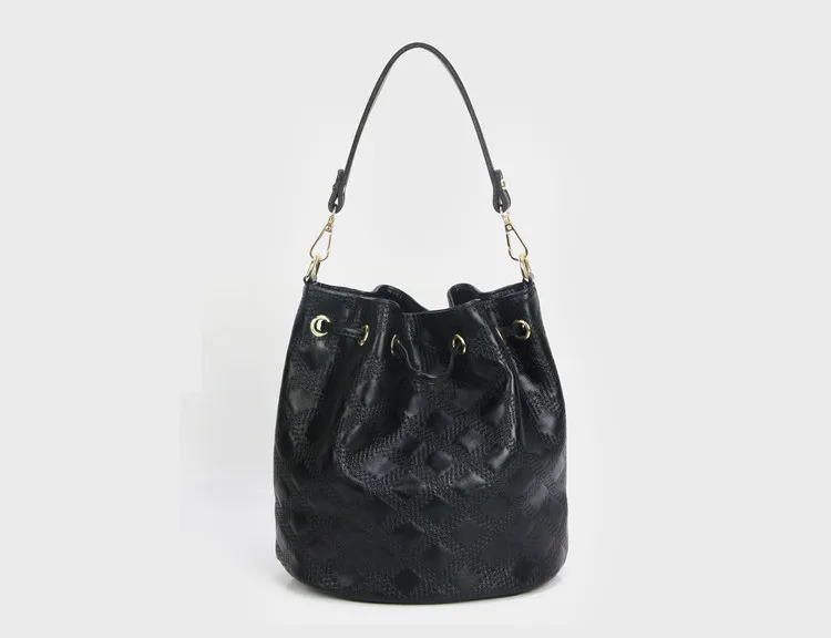 Micom Fashion Leather Drawstring Bucket Bag Women Vintage Tassel Messenger Ladies Handbags Crossbody Thread Shoulder Bags bao (11)
