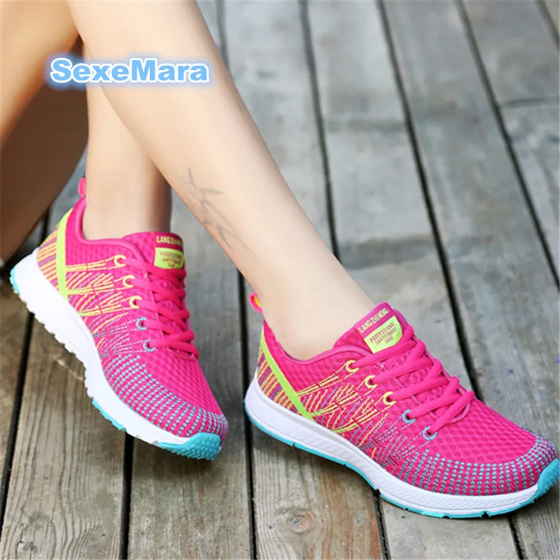 

High quality Women Breathable mesh Casual shoes Woman Flat Sneakers platform shoes fashion outdoor single shoes tenis feminino