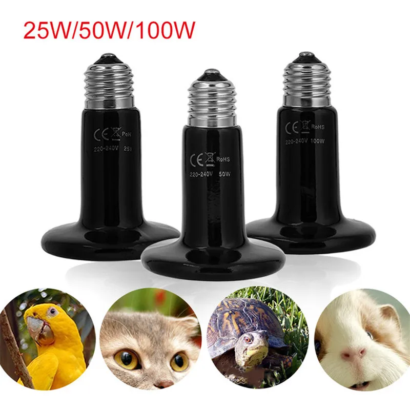 

Pet Reptile Heating Bulb Infrared Ceramic Emitter Heat Lamps Pet Brooder Amphibians Chickens Reptile Lamp 220V