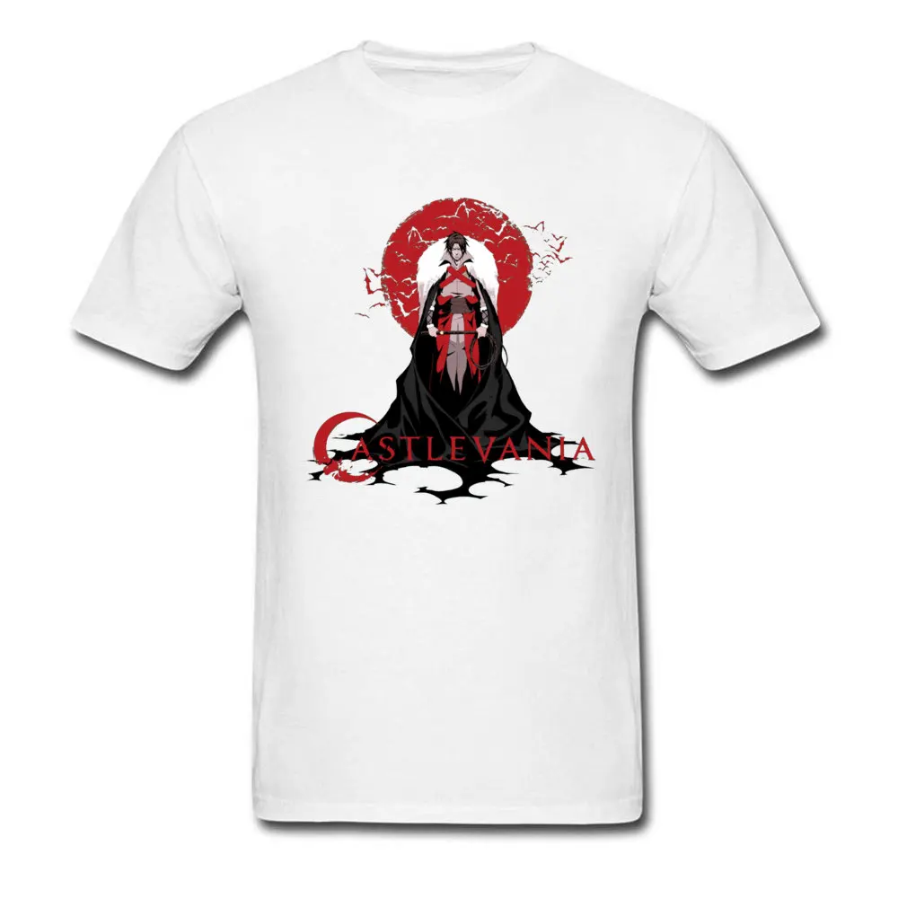 Europe Printing Men T-shirts 2018 Hot Sale Summer Short Sleeve Round Collar All Cotton Tops Shirt Cool Sweatshirts Castlevania Trevor Belmont Hunter of Vampi white