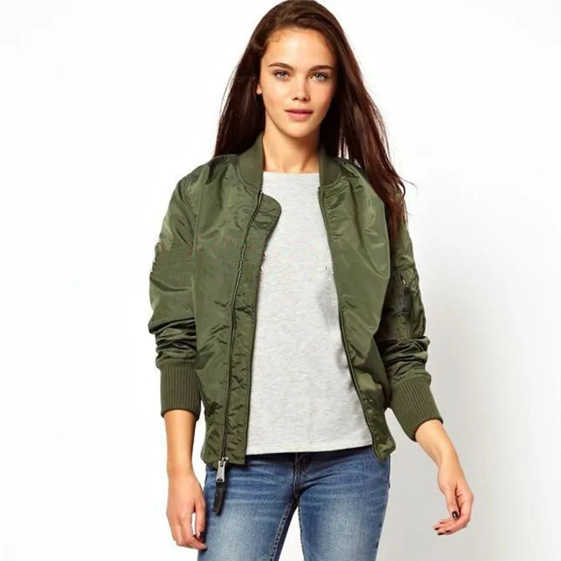 Para mujer verde del ejército chaqueta manga larga con