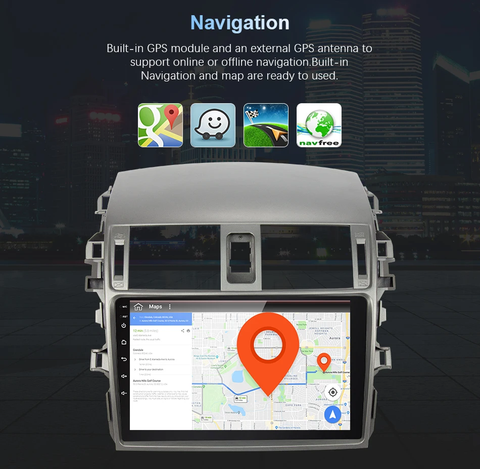 Cheap Eunavi 4G+64G  6 core android 9.0 car dvd for Toyota Corolla E140/150  2007-2011 multimedia car radio gps navi PX6 Radio WIF 14