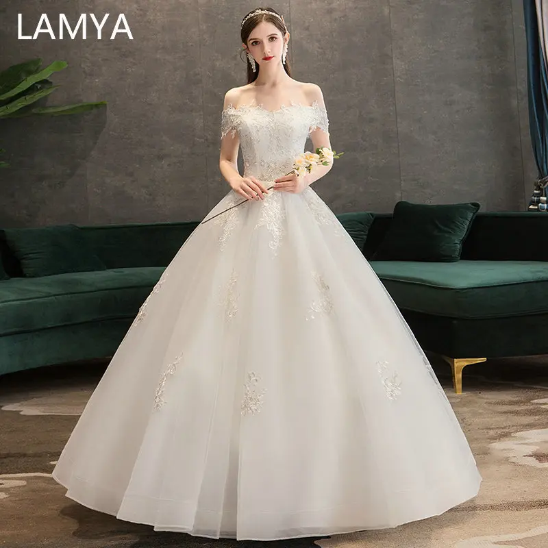 Индивидуальные элегантные свадебные платья LAMYA с аппликацией невесты вырезом