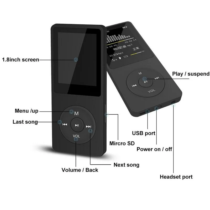 Mp3 плеер без потерь 8 Гб поддержка TF экран 128 дюйма|MP3-плееры| |