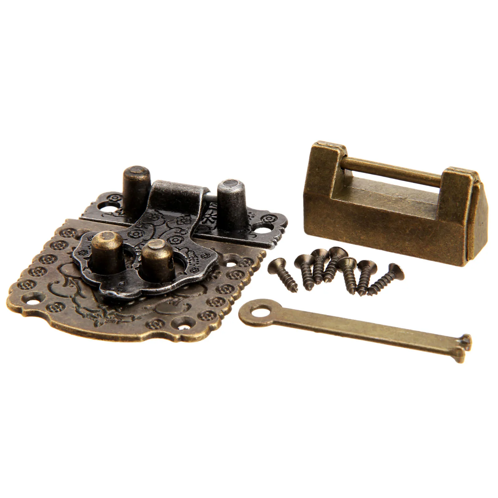 2Pcs Chinese Brass Hardware Vintage Bronze Wooden Box Cabinet Toggle Latch Hasp+Antique Chinese Old Lock Furniture Accessories 2Pcs Chinese Brass Hardware Vintage Bronze Wooden Box Cabinet Toggle Latch Hasp+Antique Chinese Old Lock Furniture Accessories