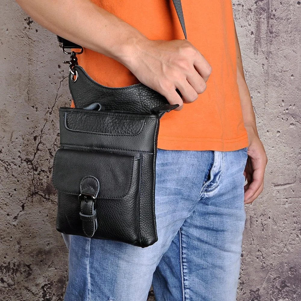 Сумка мессенджер на плечо для мужчин из натуральной кожи 211 12|waist belt pack|belt packdrop leg bag