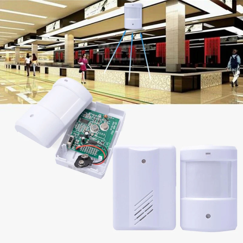 

New Wireless Infrared Sensor Detector Door Gate Entry Bell Chime Doorbell Alarm Alert Motion Drop Shiping