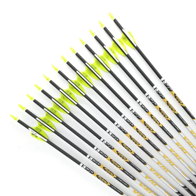 US $62.78 Archery Spine Carbon Arrows nock Points Recurve Longbow Hunting Shooting 12pcs