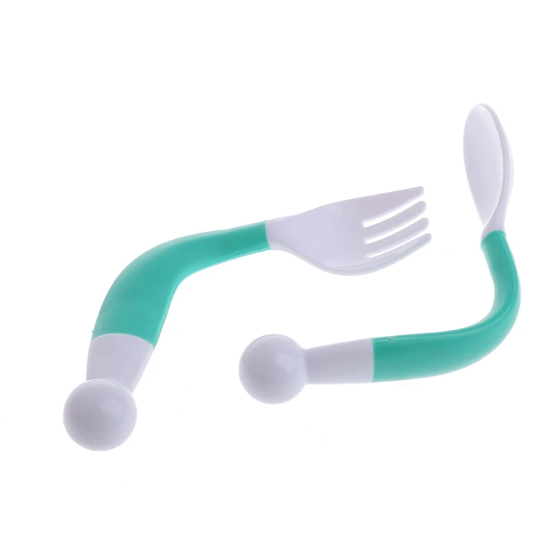 2 шт гибкий ребенок набор ложка и вилка регулируемая детская обучающая посуда