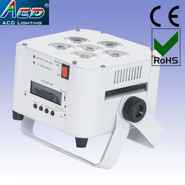 

wholesale 6*6in1 RGBWAUV remote control battery operated wireless dmx led stage flat par light