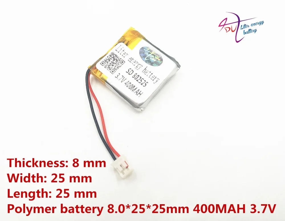 XH2.0 3,7 V 802525 MP3 MP4 MP5 полимерная литиевая батарея gps батарея 400MAH