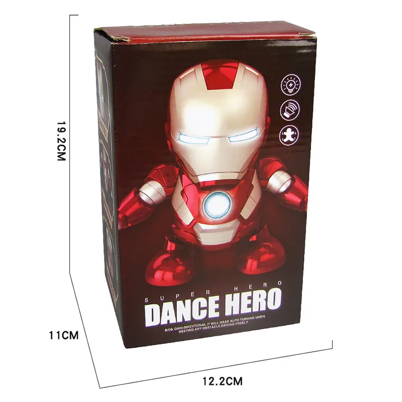 Avenger Q version Hero Dance Iron Man Robot Lighting Music Electric Toy For Children
