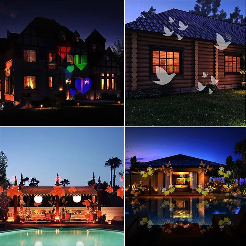 12 Types Christmas Snowflake Projector Outdoor Led Lamp Waterproof Projector Outdoor Led Lamp Waterproof